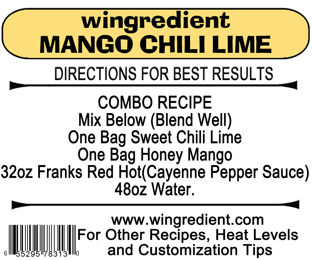 Mango Chili Lime - Commercial Case of 6 - Wing Sauce Mix (Combo Flavor - See Description)