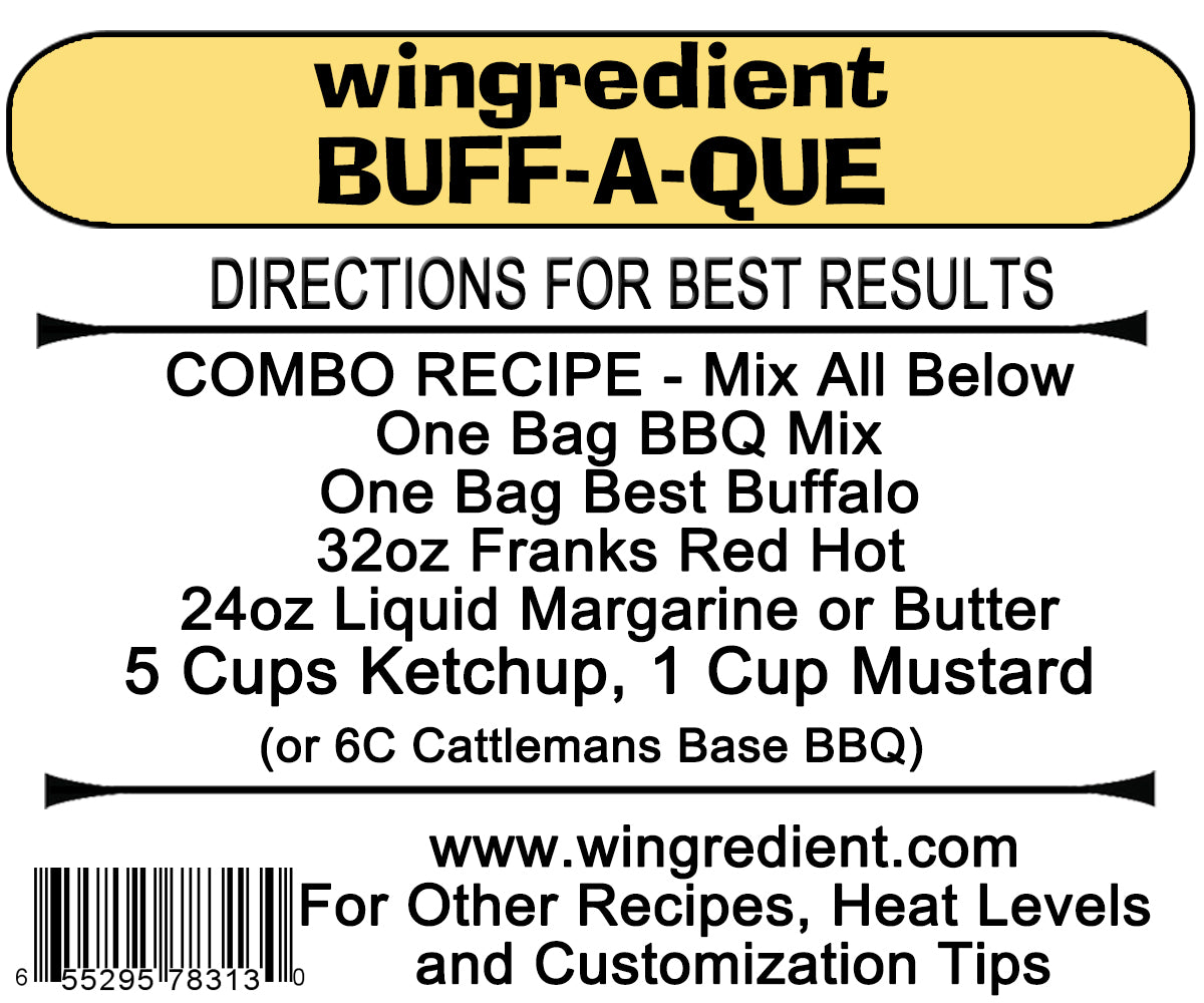 Buff-A-Que - Commercial Case of 6 - Wing Sauce Mix (Combo Flavor - See Description)