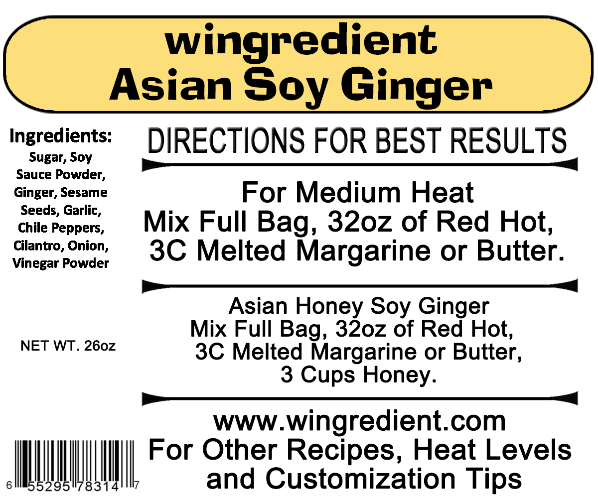 Asian Soy Ginger - Commercial Case of 6 - Wing Sauce Mix