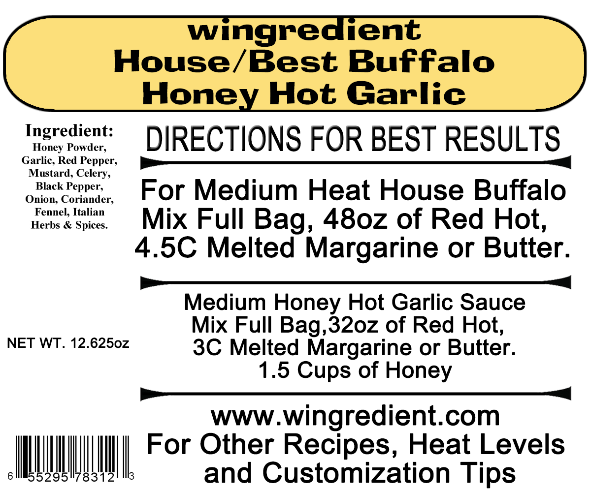 Honey Hot Garlic - Commercial Case of 5 - Wing Sauce Mix