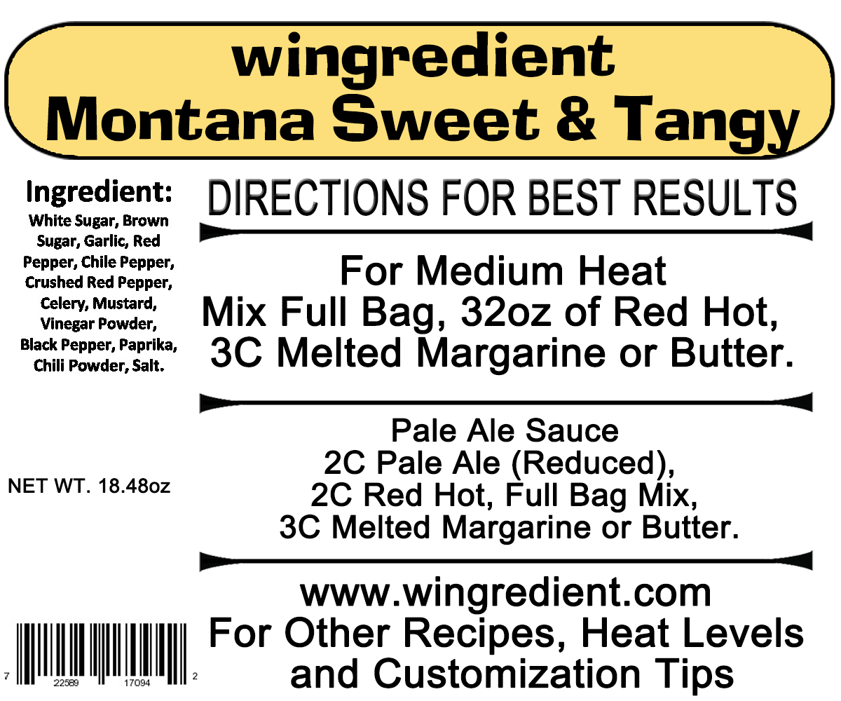Montana Sweet and Tangy - Sweet Heat - Commercial Case of 6 - Wing Sauce Mix